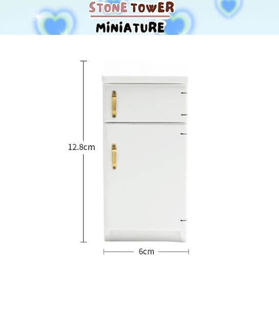 Miniature White Wood Refrigerator