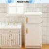 Miniature White Wood Refrigerator