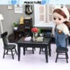 Dollhouse Black Table Set