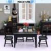 Dollhouse Black Table Set