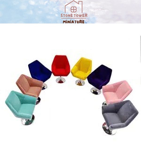 Miniature Flocking Sofa Chairs