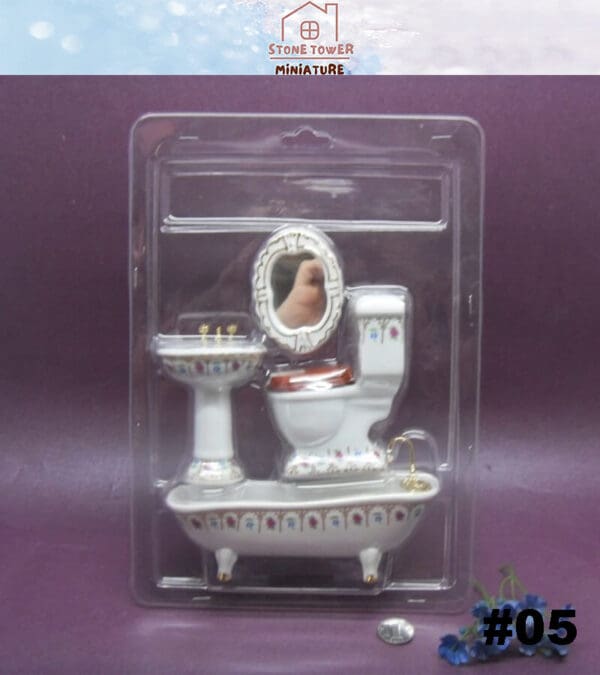 Dollhouse Ceramic Bathroom Model