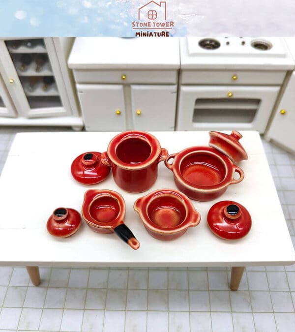 Miniature Red Cooking Pot