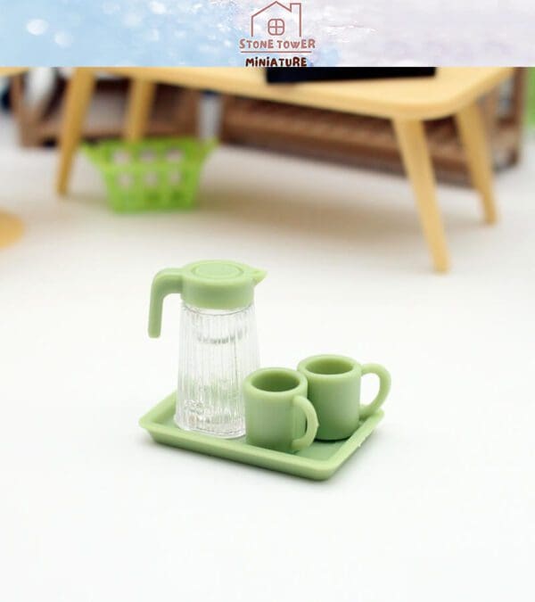 Miniature Green Teapot Set