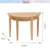 Miniature Wooden Half Round Table