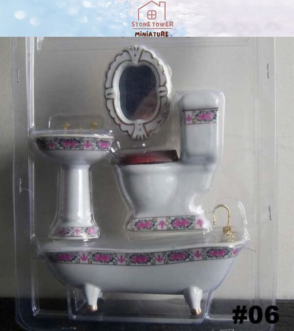 Dollhouse Ceramic Bathroom Model