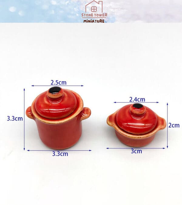 Miniature Red Cooking Pot