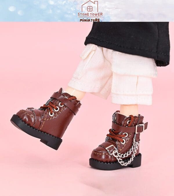 Ob11 Doll Chain Leather Shoes