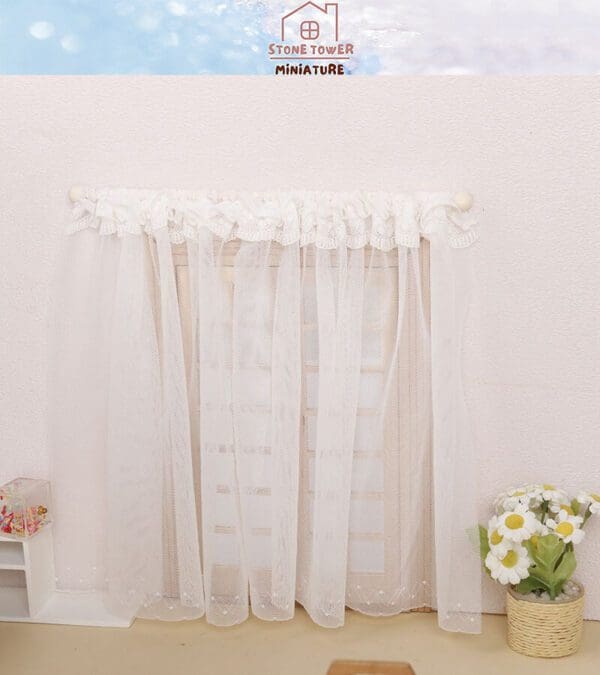 Miniature White Lace Curtains