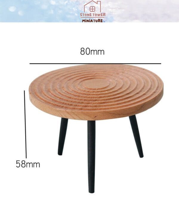 Miniature Round Wooden Table