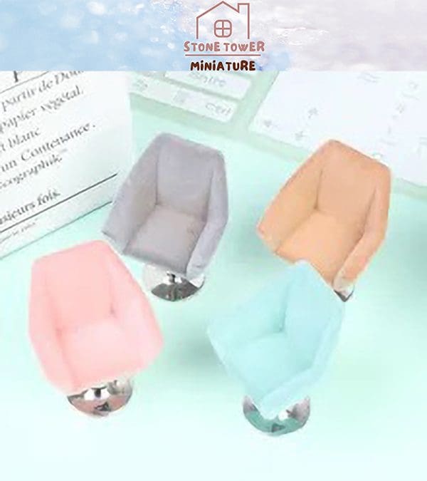 Miniature Flocking Sofa Chairs