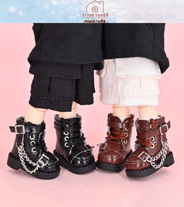 Ob11 Doll Chain Leather Shoes