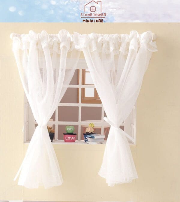 Miniature White Lace Curtains