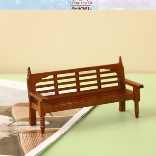 Miniature Wooden Brown Bench