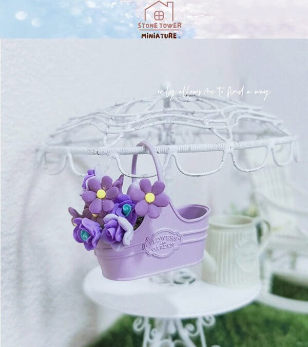 Miniature Metal Flower Baskets