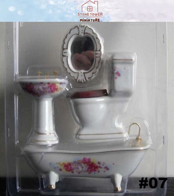 Dollhouse Ceramic Bathroom Model