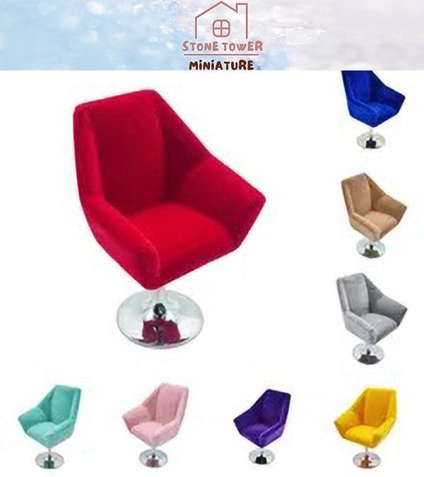 Miniature Flocking Sofa Chairs