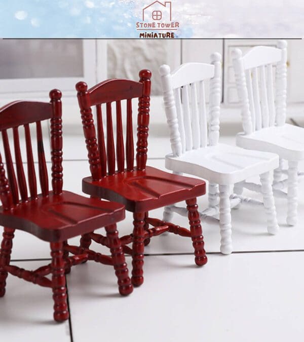 Miniature Wooden Red Chairs