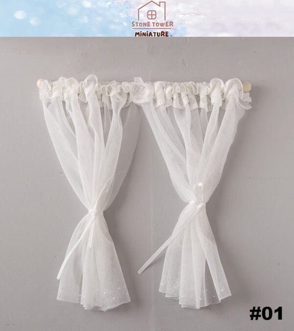 Miniature White Lace Curtains