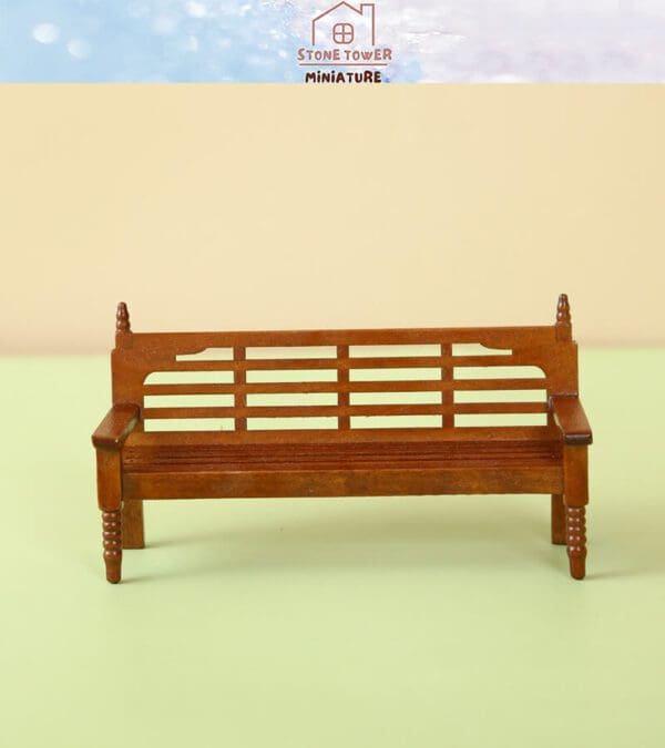 Miniature Wooden Brown Bench