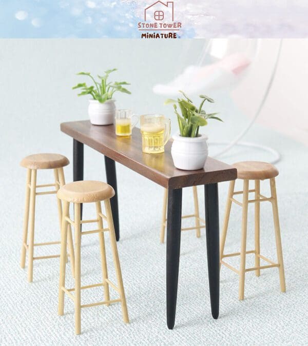 Miniature Wooden Bar Table