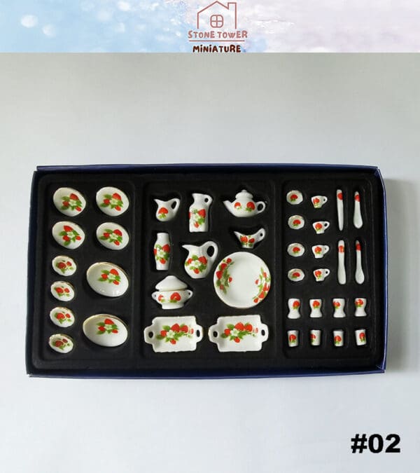 Miniature Porcelain Tableware Set