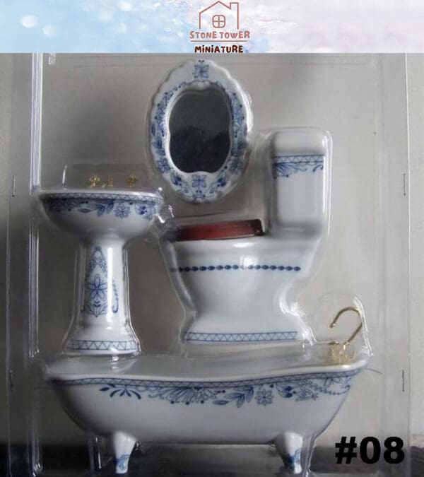 Dollhouse Ceramic Bathroom Model