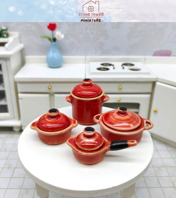 Miniature Red Cooking Pot