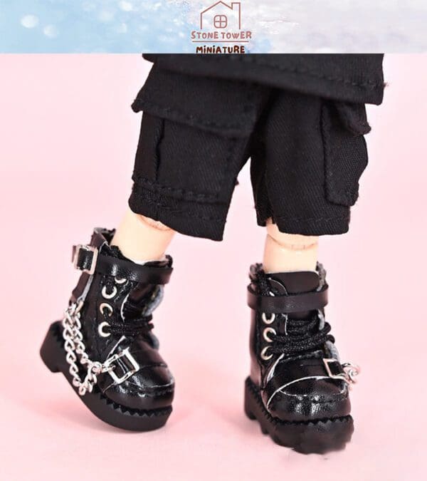 Ob11 Doll Chain Leather Shoes