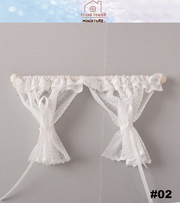 Miniature White Lace Curtains