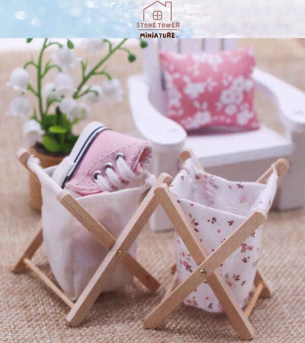 Miniature Wooden Laundry Basket