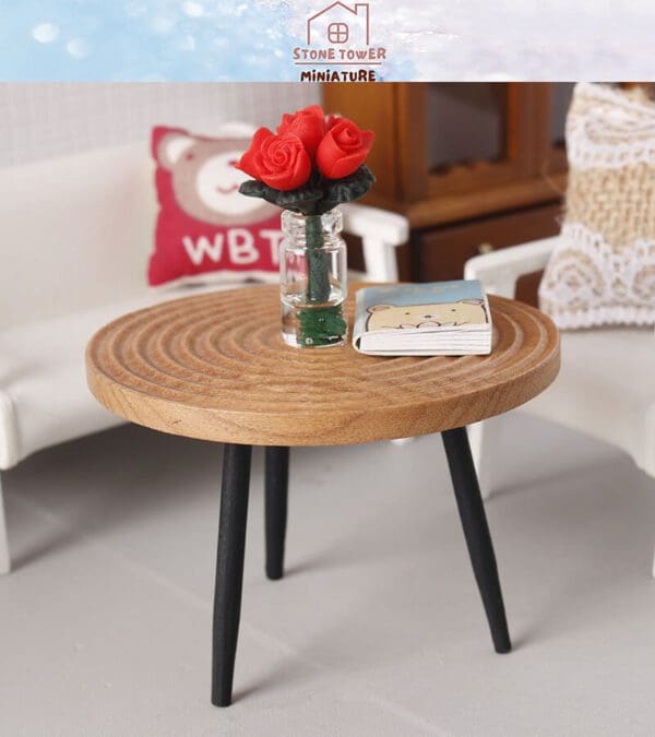 Miniature Round Wooden Table