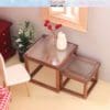 Miniature Wooden Striped Table