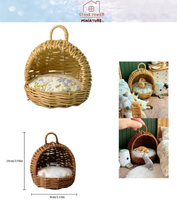 Miniature Rattan Cat Nest