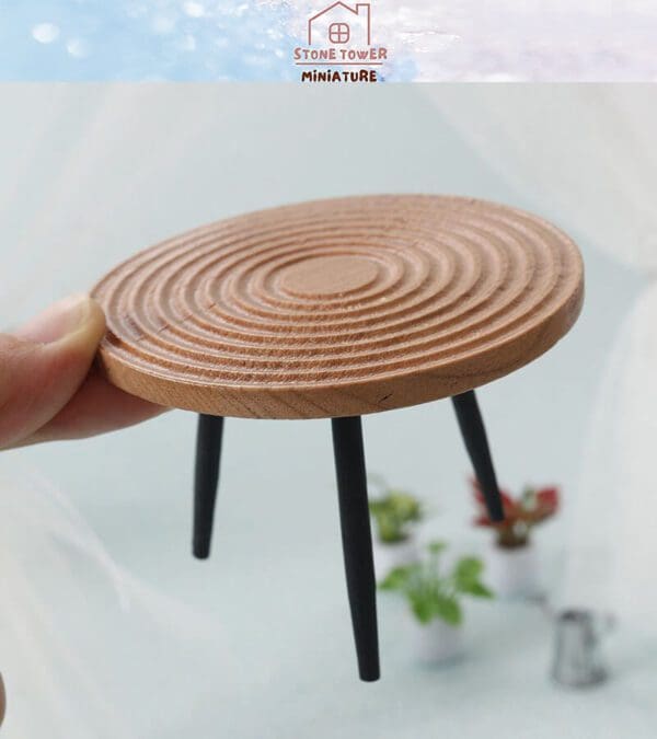 Miniature Round Wooden Table