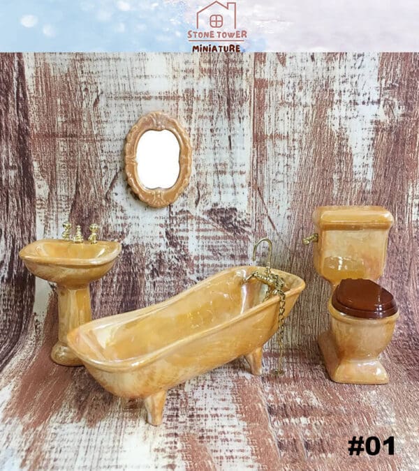 Dollhouse Ceramic Bathroom Model